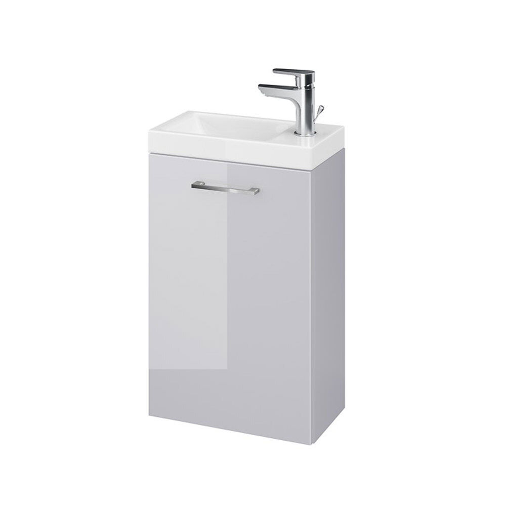 Belvit Lara Unterschrank mit Waschbecken Grau glänzend (39,2x59x21,5cm)