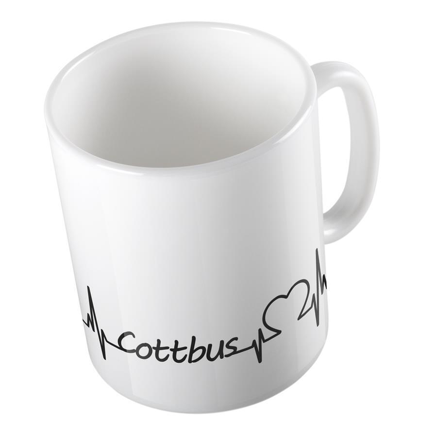 Kaffeetasse Cottbus Keramik Tasse Weiß Geschenkidee Souvenir Präsent Wichtelgesc