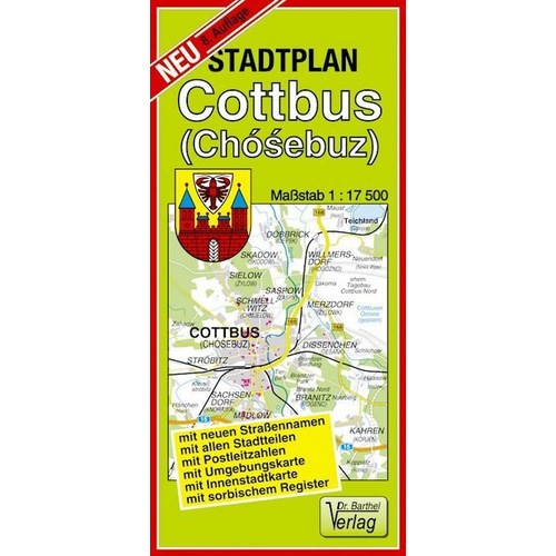 Doktor Barthel Stadtplan Cottbus (Chósebuz), Landkarte