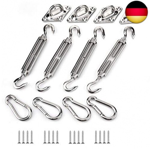 Sonnensegel Befestigungs Kit, Sonnensegel Zubehör Montage für Viereckigen D