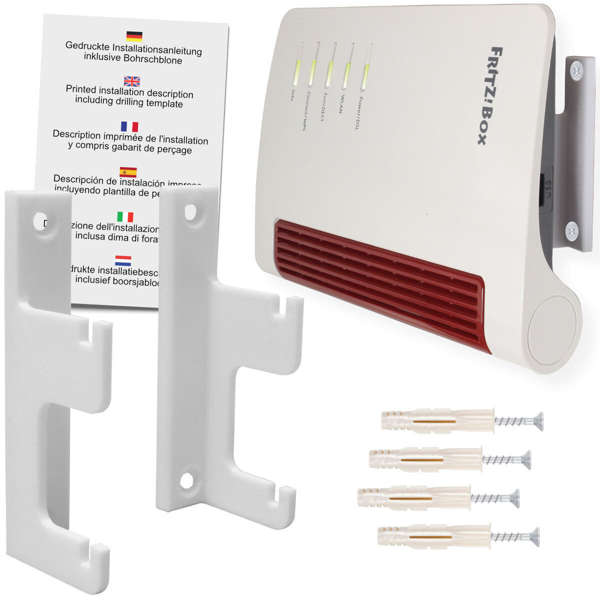 Fritz Box Wandhalterung kompatibel für AVM FritzBox 7590 7530 7510 Router Halter