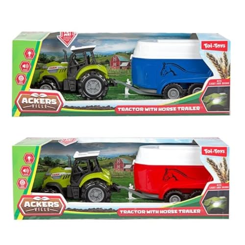Ackers Ville Traktor Und Anhänger Mit Licht Und Sound, 10 Cm