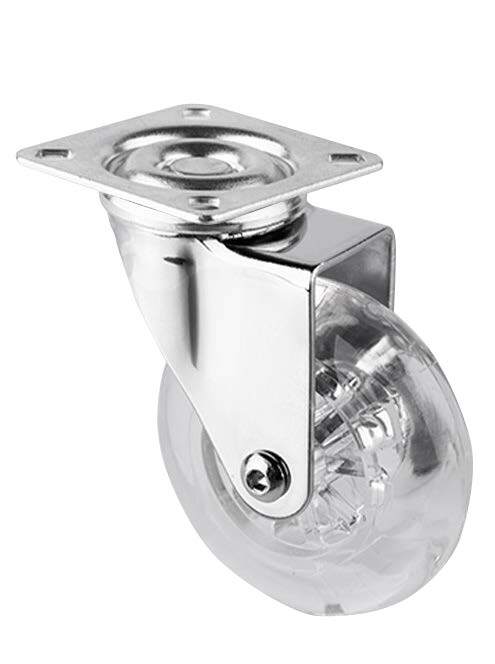 Lenkrolle 100 mm Polyurethan transparent "Emma Cromo"