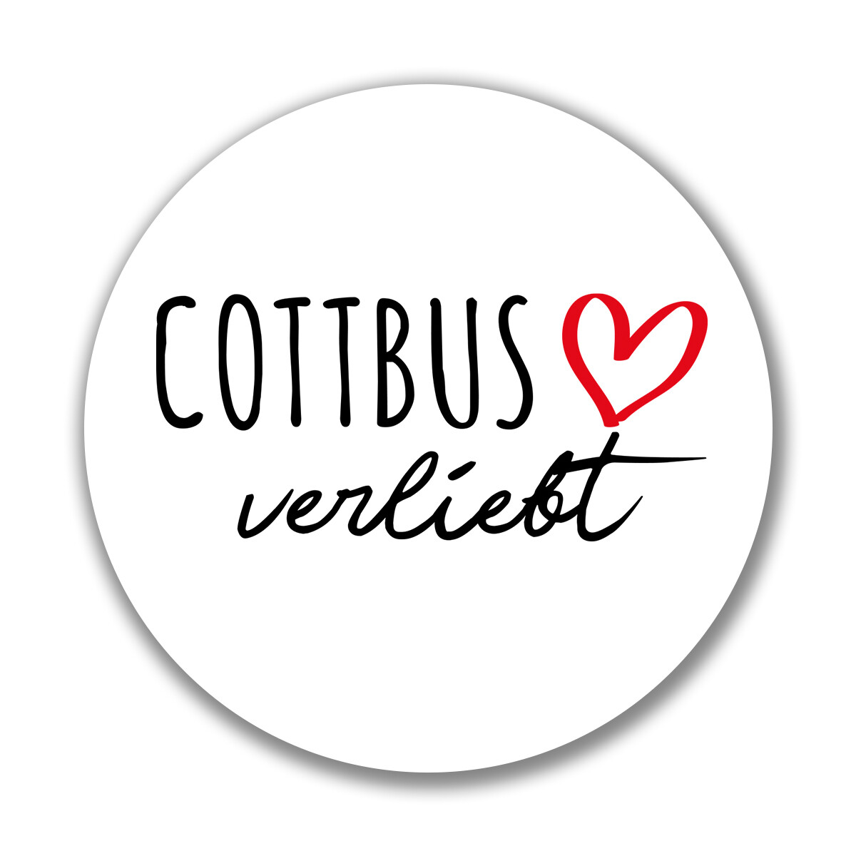 Aufkleber Cottbus verliebt Sticker 10cm Geschenkidee Souvenir Präsent Wichtelges