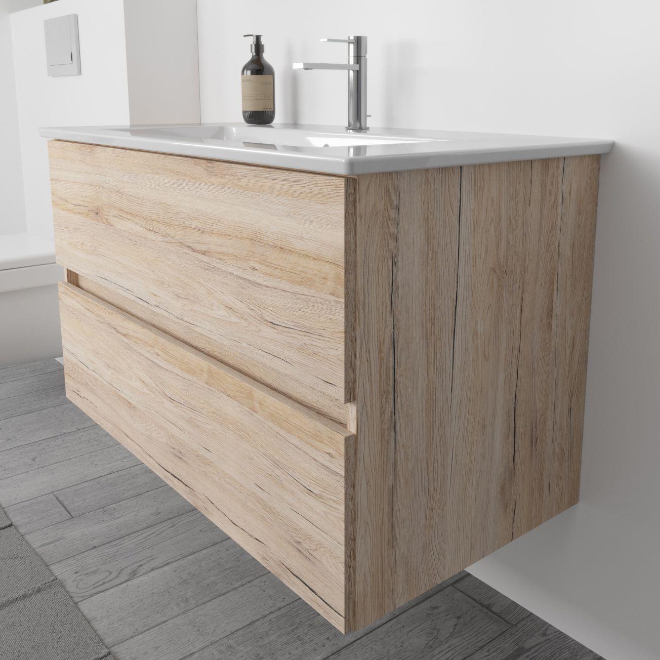 Megabad Profi Collection Lodge Waschtischunterschrank 96 cm mit 2 Auszügen für Waschtisch Villeroy & Boch Venticello