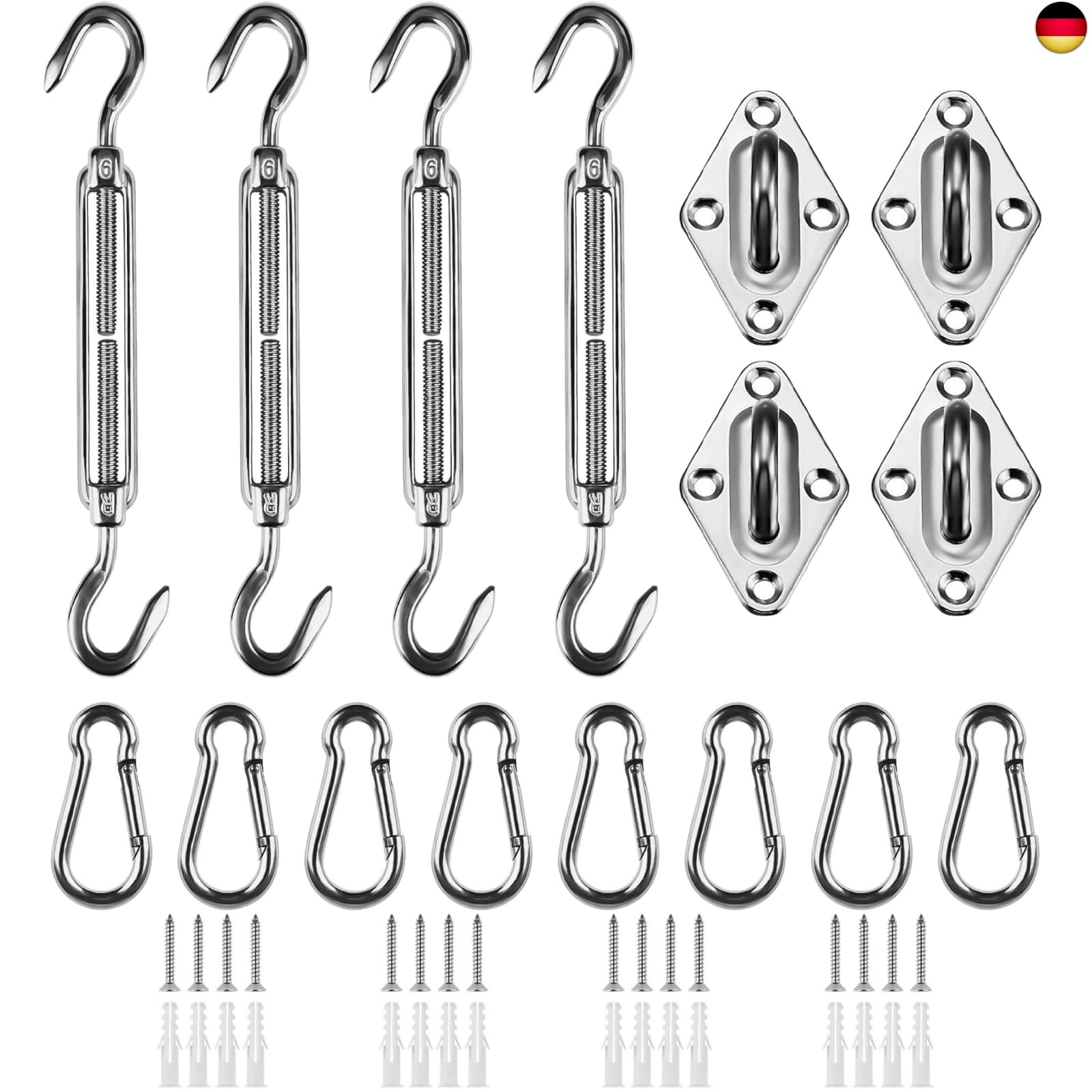 HOMPER Sonnensegel Befestigungs Kit, Sonnensegel Zubehör Montage für V
