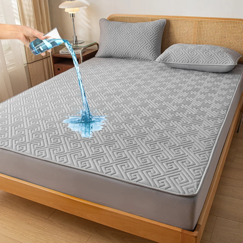 Wasserdichter Matratzen Bezug Gitter Spann Betttuch Matratzen Schoner Twin Full Quuen King Size 160*200 Matratzen Bezug