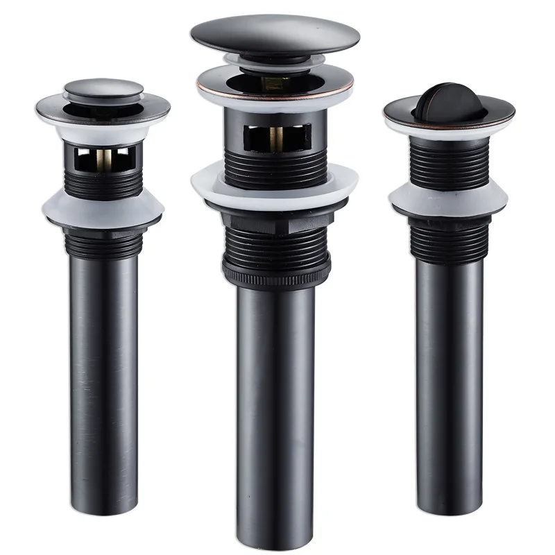 Schwarz Antike Kupfer Bad Toilette Vanity Vessel Sink Drains, Schwarz Pop Up Abfluss Stopper, Flip-Top, Kanalisation Rohr