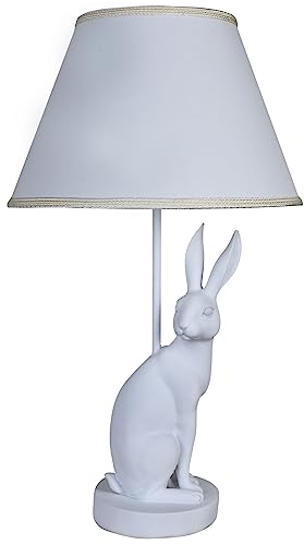 Tischlampe Rabbit Leuchte Hase Landhaus Hasenlampe (Ohne Leuchtmittel) Weiss Hasenleuchte Weiss 53Cm Cw634 Palazzo Exklusiv