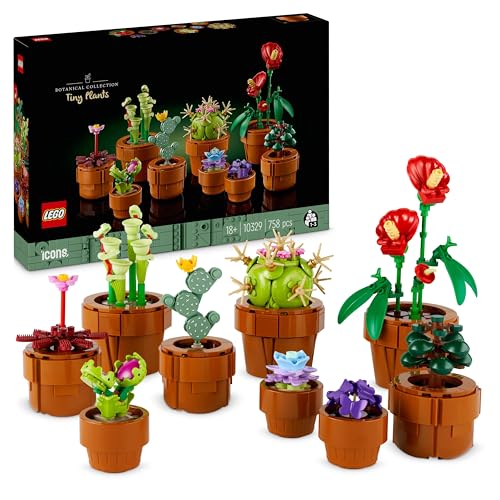 Lego Icons Mini Pflanzen, 9 Künstliche Blumen Zum Bauen, Botanical Collection Sammel-Set Für Erwachsene Mit Baubarem Terrakotta-Topf, Wohndeko, Gesche