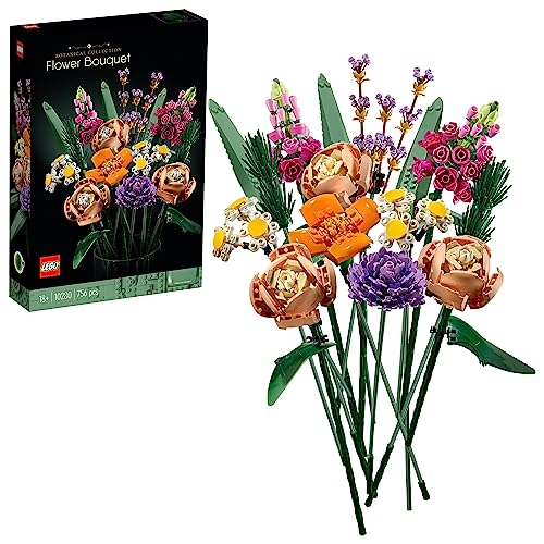 Lego Icons Blumenstrauß, Künstliche Blumen, Set Für Erwachsene, Home Deko, Geschenk-Idee Für Frauen, Männer, Sie & Ihn, Ehefrau Oder Ehemann, Wohnacce