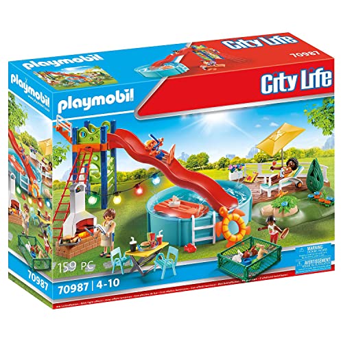 Playmobil City Life 70987 Poolparty Mit Rutsche, Mit Lichteffekt, Spielzeug Für Kinder Ab 4 Jahren