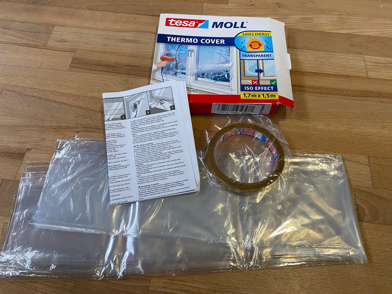 Tesamoll Thermo Cover Fenster-Isolierfolie - Transparent, 1,7X1,5M