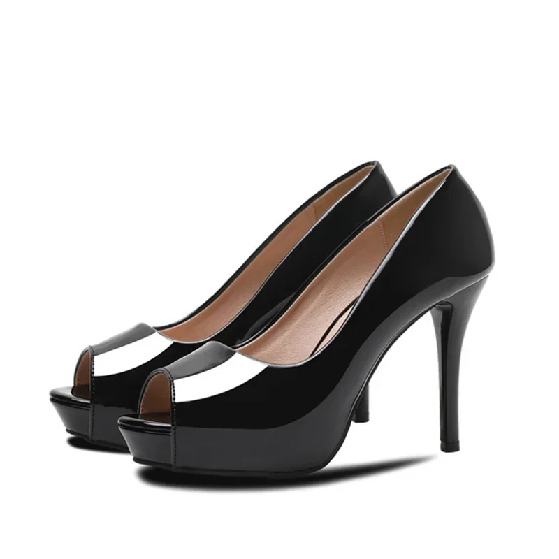 2024 Frauen 10Cm High Heels 2,5 Cm Plattform Klobige Sandalen Dame Extreme Absätze Sandalen Peep Toe Pumps Nachtclub Pleaser Weiche Schuhe