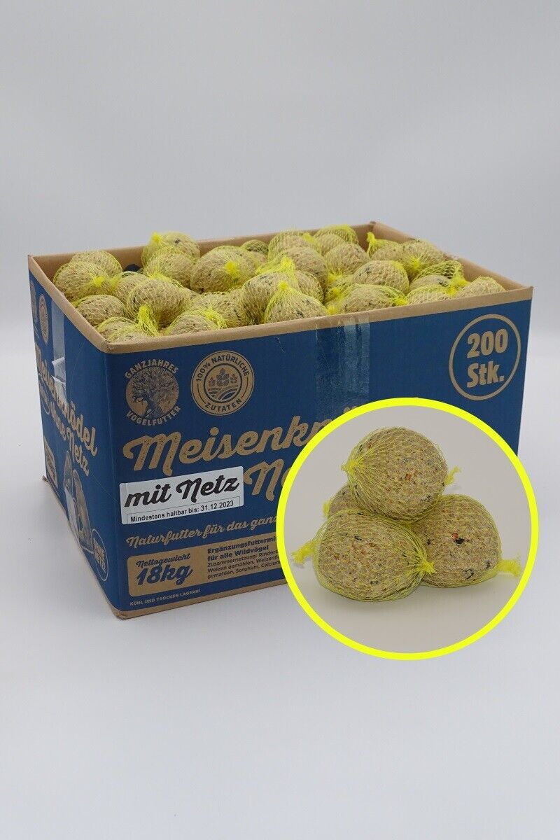 ca. 200x90gramm Meisenknödel (18kg) MIT NETZ Meisenfutter Spitzenqualität!