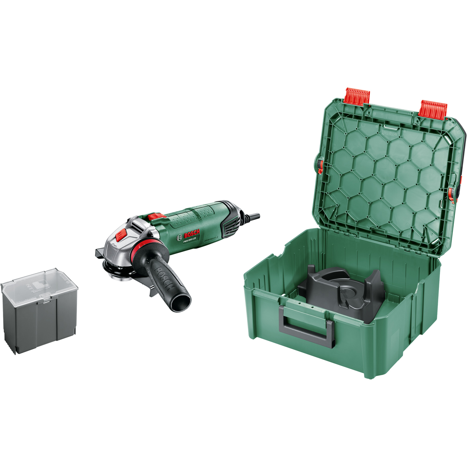 Bosch Heimwerken & Garten Winkelschleifer PWS 850-125 + SystemBox, grün