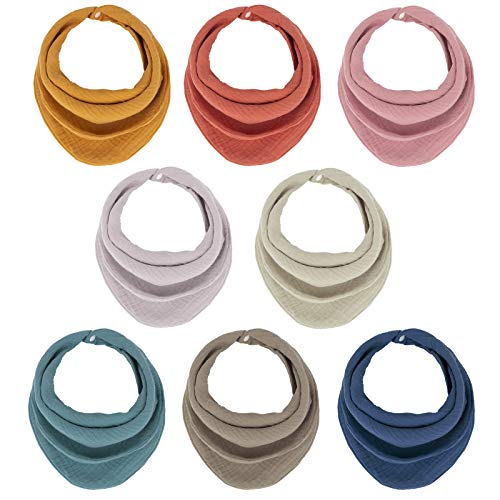 Baby Dreieckstuch Lätzchen, Weiche Und Absorbierende Musselin Halstücher Mit 4 Verstellbares Druckknopf, Drool Sabberlätzchen Für Unisex, Jungen, Mädc