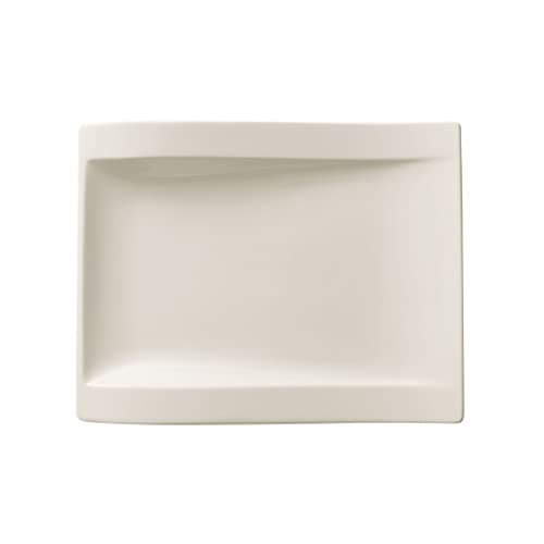 Villeroy & Boch – Newwave Rechteckiger Frühstücksteller Weiß, Spülmaschinenfest, Mikrowellensicher, Teller Keramik, Speiseteller, Essteller, Geschirr,