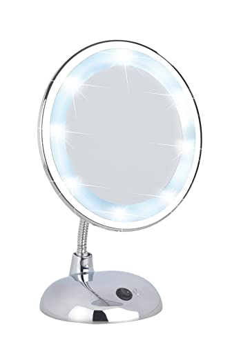 Wenko Led Kosmetikspiegel Style Chrom - Standspiegel, Kunststoff, 17.5 X 28 X 12 Cm, Chrom