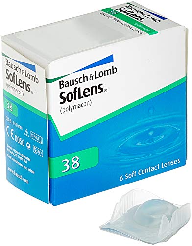Bausch + Lomb Soflens 38 Monatslinsen, Sphärische Kontaktlinsen, Weich, 6 Stück Bc 8.7 Mm / Dia 14 / -1 Dioptrien
