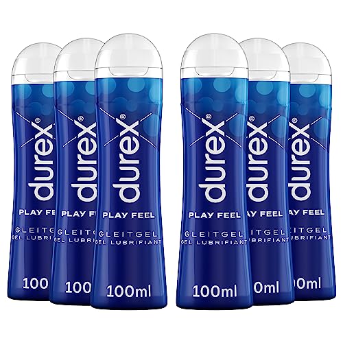 Durex, Play Feel Gleitgel Auf Wasserbasis – Leichtes Seidiges Gleitmittel Für Gefühlsechtes Empfinden – 600 Ml (6 X 100 Ml)