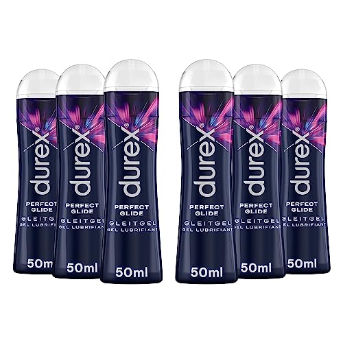 Durex Perfect Glide Gleitgel - Silikonbasierendes Gel, Langanhaltend - Ideal Für Analsex - 6 X 50 Ml