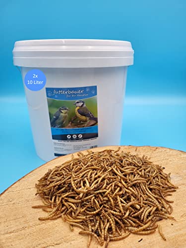 2X 10 Liter Futterbauer Mehlwürmer Im Praktischen Eimer Vogelfutter Igelfutter Nagerfutter