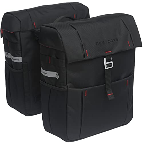 New Looxs Vigo Double Mik Dubbele Fietstas, Black, 37 Liter