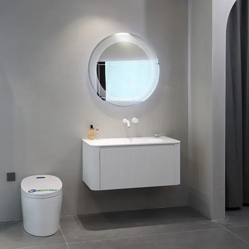 Design Waschtisch Bad Mit Schwimmendem Waschbecken, Bad Waschtisch Garnituren Enthalten Wc-Spiegel