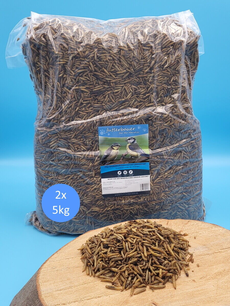 10kg Futterbauer Soldatenfliegenlarven Vogelfutter wie Mehlwürmer