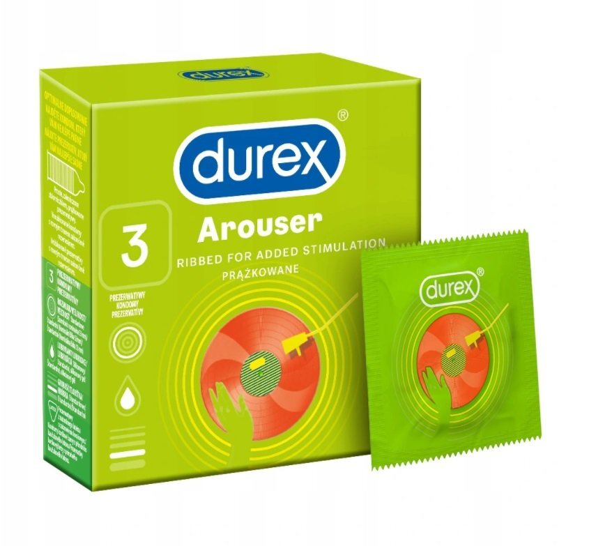 5010232964853 Durex Durex prezerwatywy Arouser 3 szt prążkowane (P1) Durex