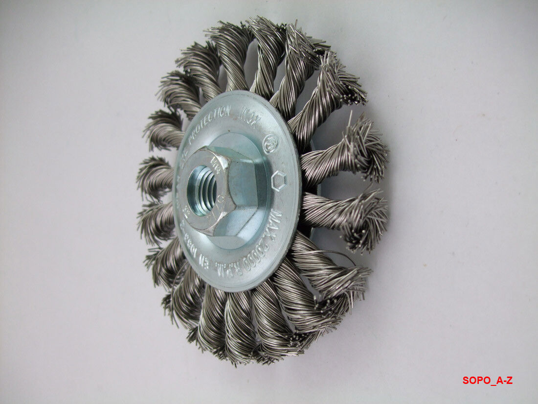 Scheiben-Drahtbürsten Inox Ø 100 mm gezopft für Flex wolfcraft