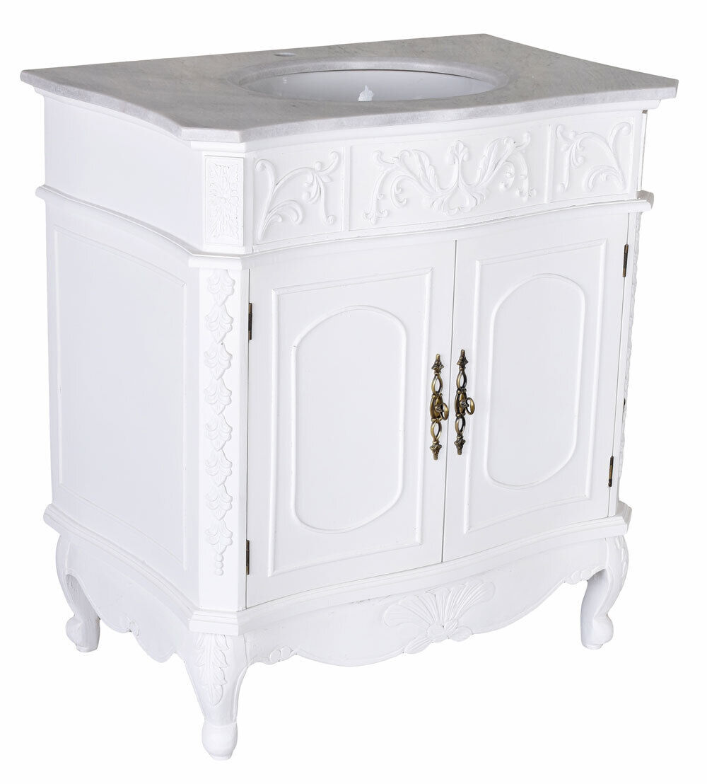 Waschtisch mit Unterschrank Shabby Chic Badmöbel Waschbecken Badezimmerschrank