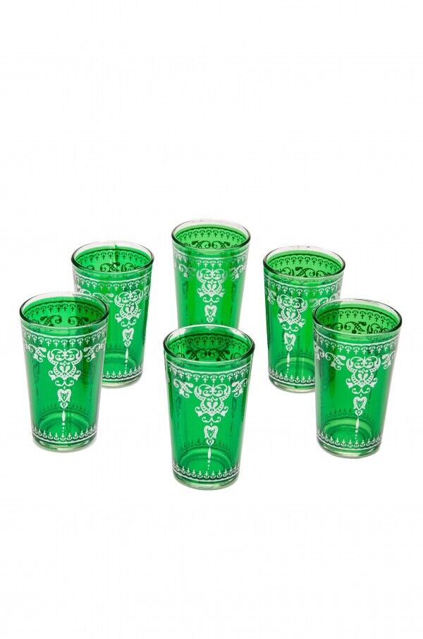 6er SET Orientalische Marokkanische verzierte Teegläser Gläser Deko orientalisch