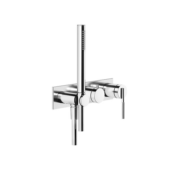 Gessi Ingranaggio Fertigmontageset Einhebelmischer Dusche/Wanne, Eckige Platte Für Unterputz-Körper, 63543