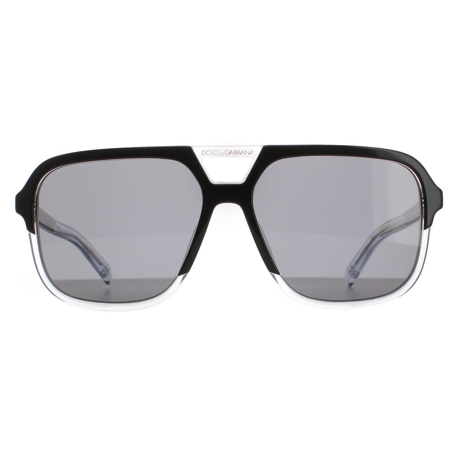 Dolce & Gabbana Sonnenbrille DG4354 501/81 Schwarz auf Kristall grau Polarisiert