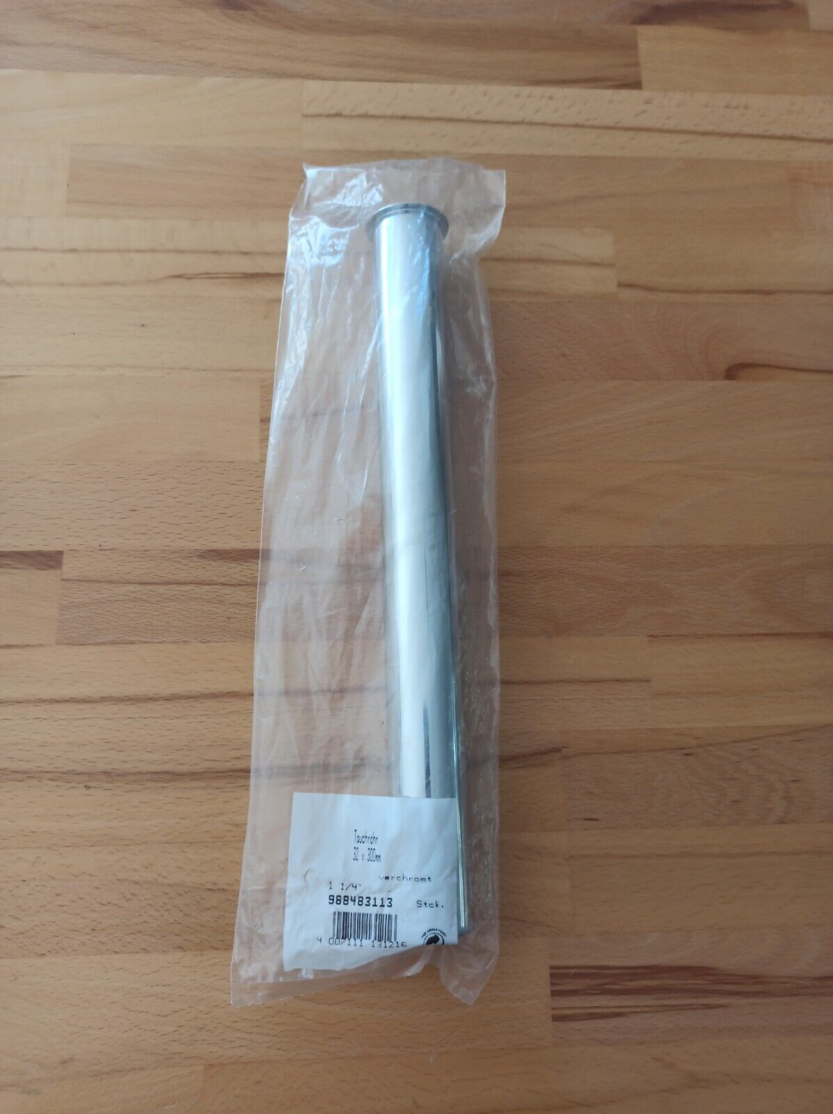 Tauchrohr Siphon Metall verchromt 1 1/4" 300 x 32 mm