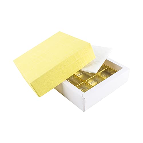 Pralinenschachtel - Für 9 Pralinen - Hellgelb Strukturiert | Diy Pralinen | Pralinen Verpacken